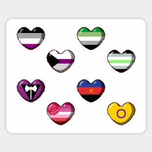 Pride Flags Heart Pixel Art Pack 2 Magnet